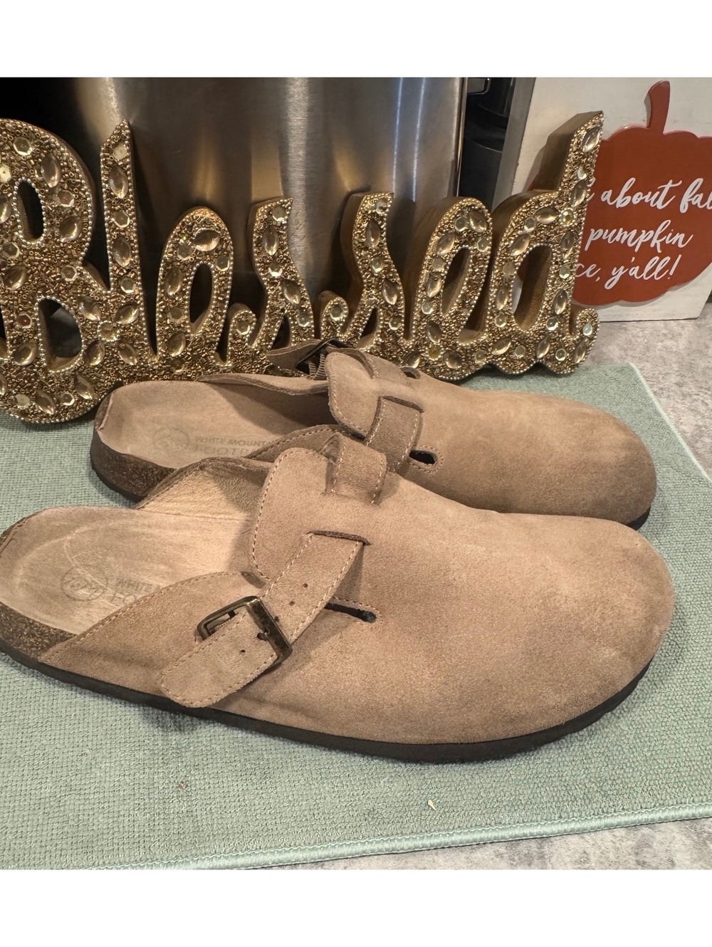 White Mountain Women's Bari Leather Slip-On All-Day Comfort Clog Size 11
